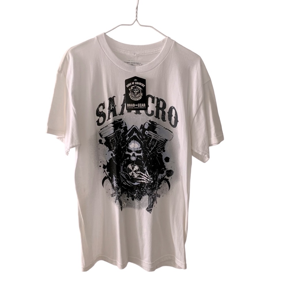 Sons of Anarchy White Graphic T Shirt Men’s Size XL SAMCRO SOA Road Gear